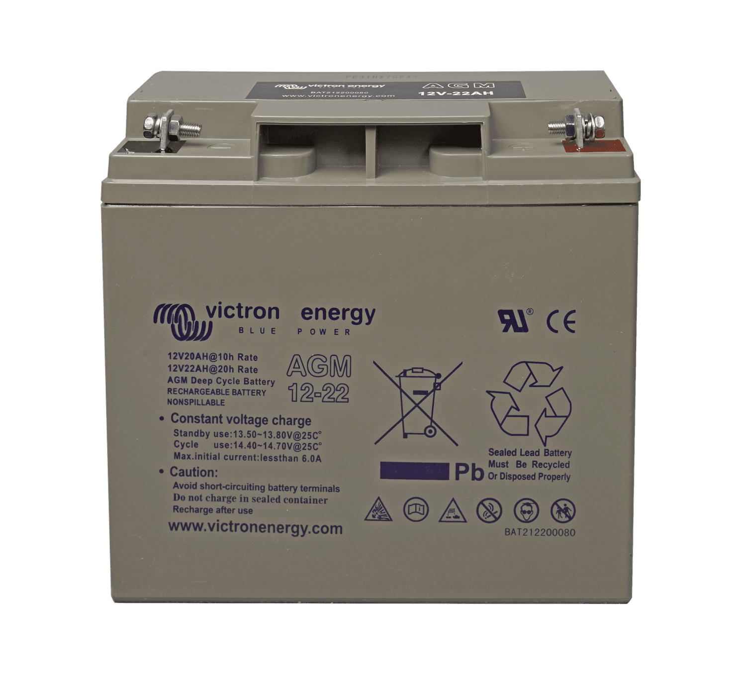 12V 22Ah AGM Battery (front) thumbnail